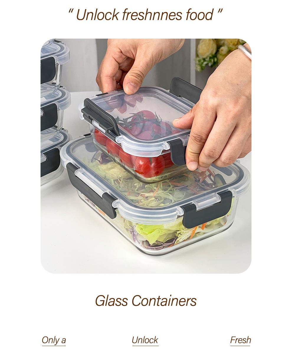 Glass Food Storage Containers Set 10-Pack BPA-Free & Leak-Proof Multicolor Kitchen Utensils for Meal Prep, Microwave, Oven, Freezer, Dishwasher Use