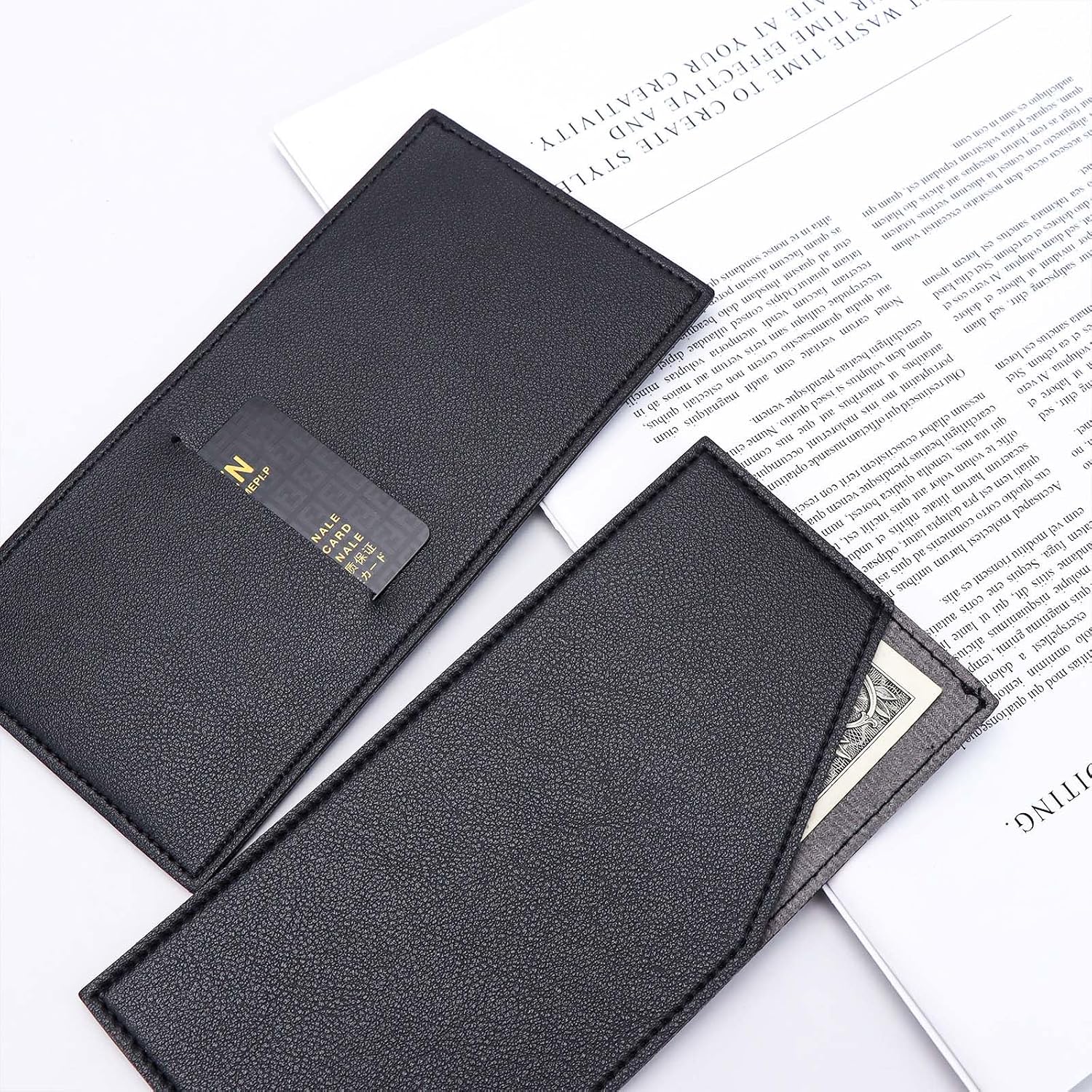 Black  Envelope Wallet  Holder PU Leather  Stuffing Budget Wallet Card Bill Holder   Envelopes for Women Receipt  Organizer
