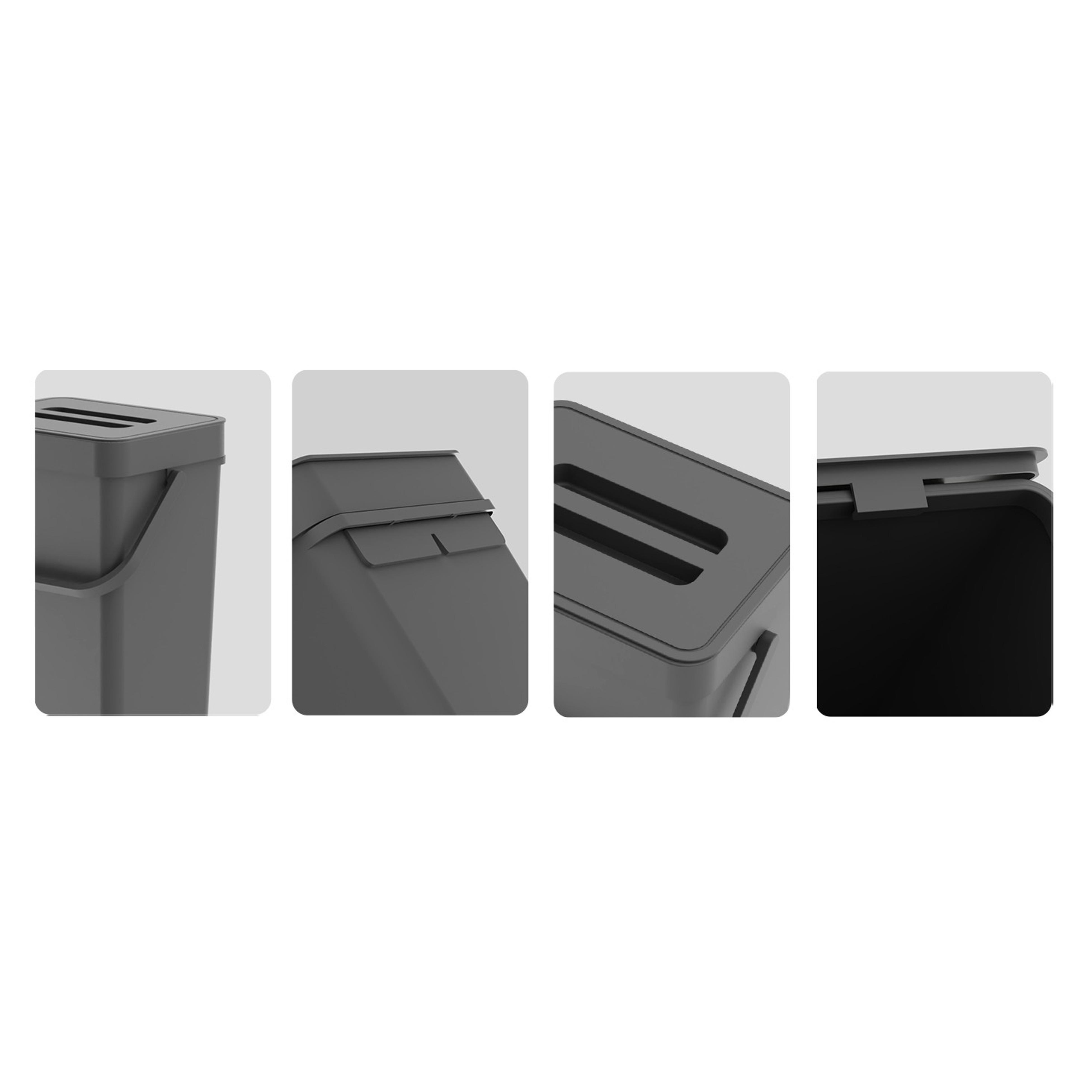 Under Sink Trash Can，Kitchen Compost Bin, 3.2 Gallon/12L, Black | Hanging Garbage Can for Kitchen/Bathroom/Cupboard,Wall Mounted, Plastic Food Waste Bin, RV Trash Can