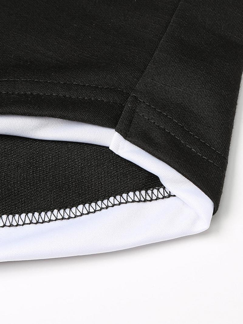 Men's Regular Fit Patched Drawstring Hoodie, Casual Fitted Long Sleeve Contrast Binding Sweatshirt for Spring & Fall, Fashion Men's Clothes for Daily Wear