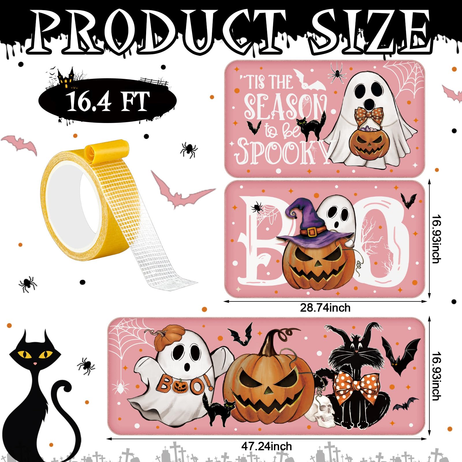 Halloween Kitchen Mat Ghost Rug Welcome Door Mat Halloween Decor Ghost Decor Non Slip Mat for Kitchen Bathroom Home Door Bedroom, Halloween Party Decorations Halloween Kitchen Mat Ghost Rug Welcome Door Mat Halloween Decor Ghost Decor Non Slip Mat for Kitchen Bathroom Home Door Bedroom, Halloween Party Decorations