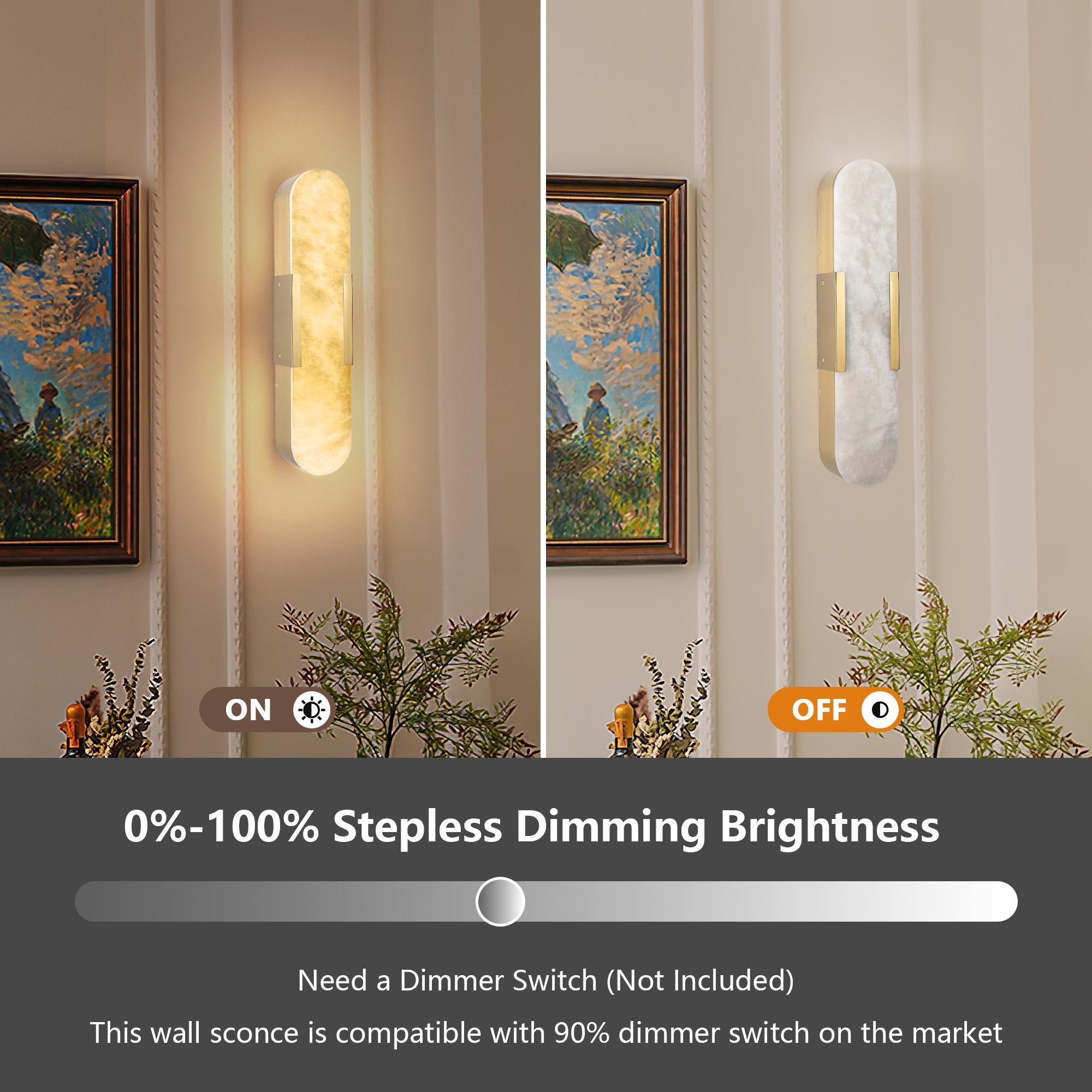 Set of 2 Luxury Gold Marble Wall Sconces, Modern Natural Stone Wall Light Fixtures with Elegant Design for Bathroom, Bedroom, Living Room, Hallway & Vanity Decor