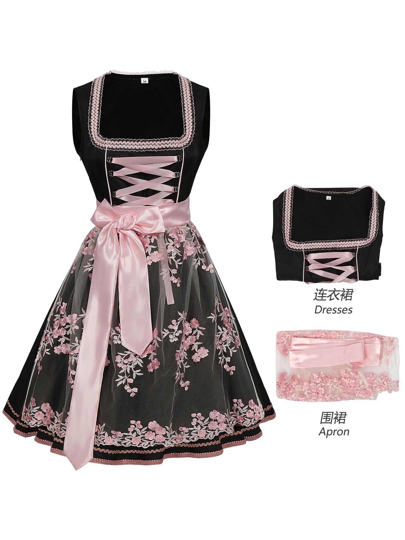 Adult Women's Beer Festival, Bavarian Style Halter Pants Set, Halloween Costume Dress, Loose-Fit Colorblock Outerwear