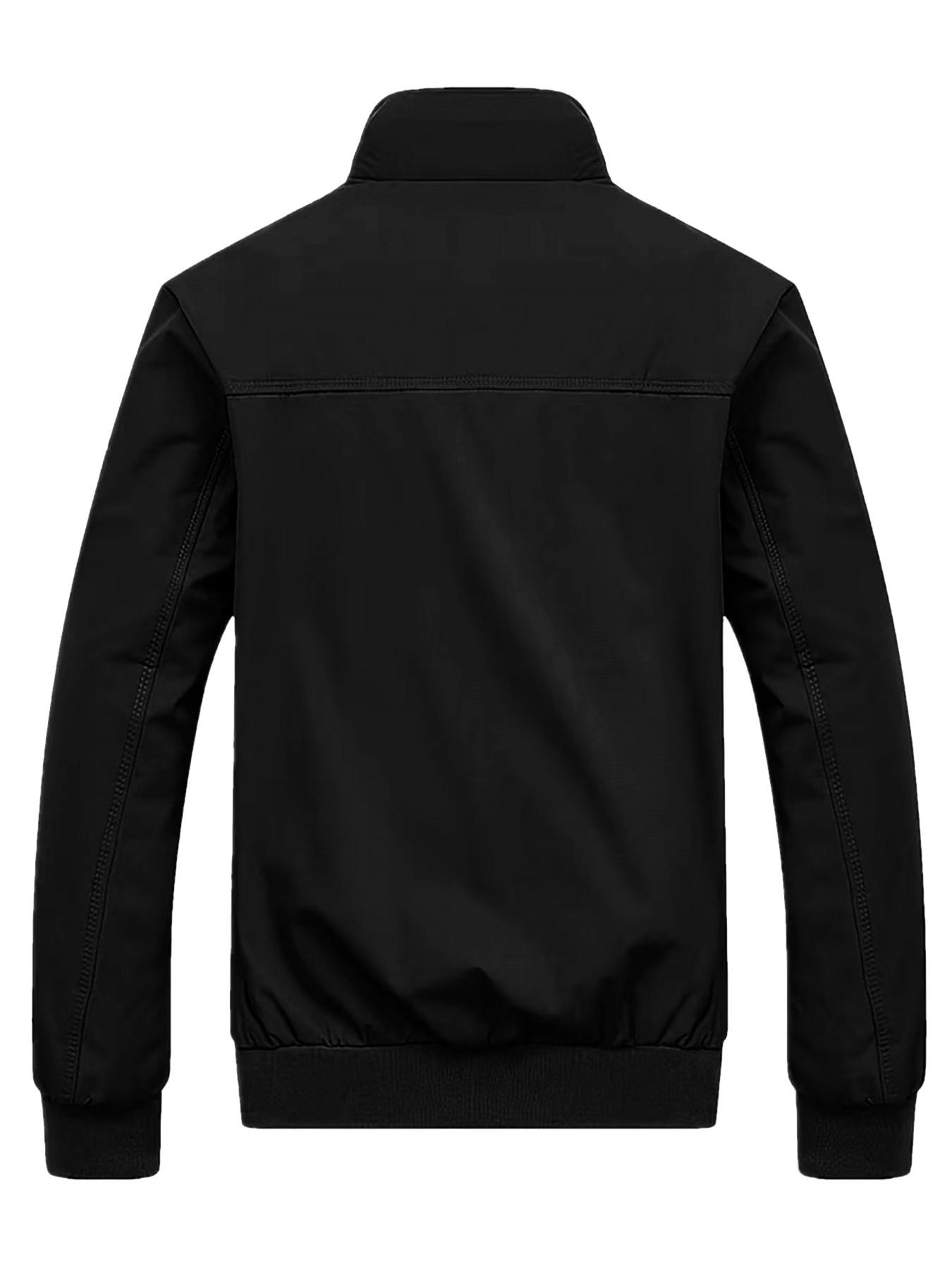 Men's Casual Lightweight Solid Color Collared Jacket, Spring & Fall Lightweight Stylish Commuter Coat, Versatile Fitted Jacket for Daily Wear