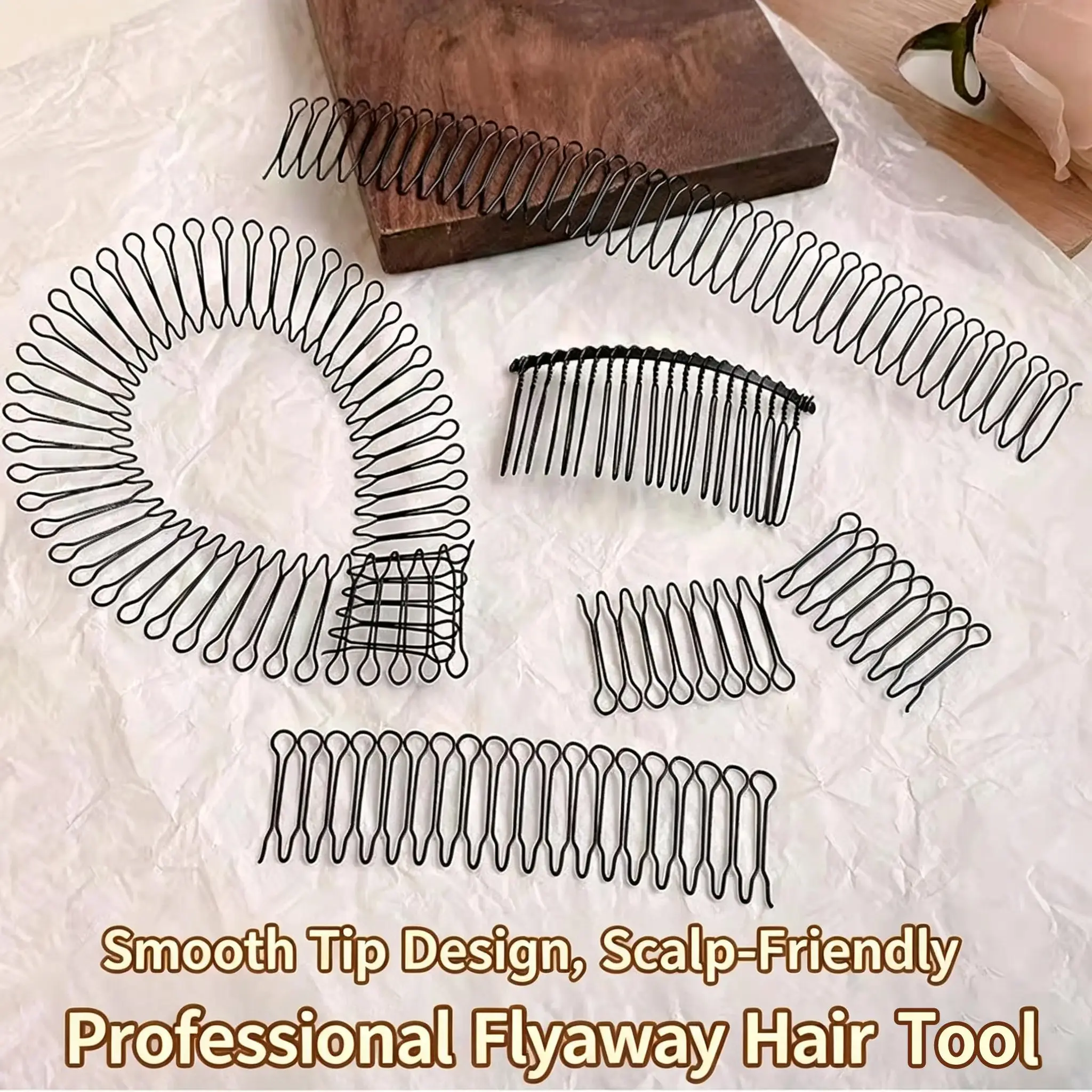Women's Basic 3 Pcs【a+b+c】U-Shape Wavy Hair Finishing Comb Kit - Smooth, Heatless Haircare Tool with Stretchable Structure, Multi-Functional Fastener for Bangs, Buns, Smooth Daily Hairstyles, 3 Pcs【a+b+c】Basic Hair Styling Set for Women, Fast Styling