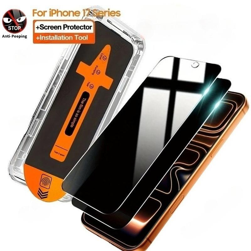 Privacy Protective Screen Protector Film, Compatible iPhone Models, Full Coverage Design, Easy Installation, Durable Protection, Accessories