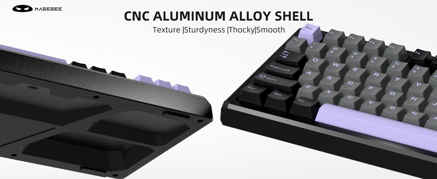 MageGee Captain75 Wireless Mechanical Keyboard, 75% Hot Swappable Creamy Gaming Keyboard with Knob, CNC Aluminium Case, 5-Layer Sound Dampening, RGB Backlit, BT/2.4G/USB-C for Win/Mac (Ice Sea Blue)