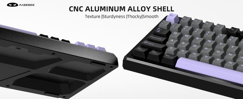 MageGee Captain75 Wireless Mechanical Keyboard, 75% Hot Swappable Creamy Gaming Keyboard with Knob, CNC Aluminium Case, 5-Layer Sound Dampening, RGB Backlit, BT/2.4G/USB-C for Win/Mac (Ice Sea Blue)