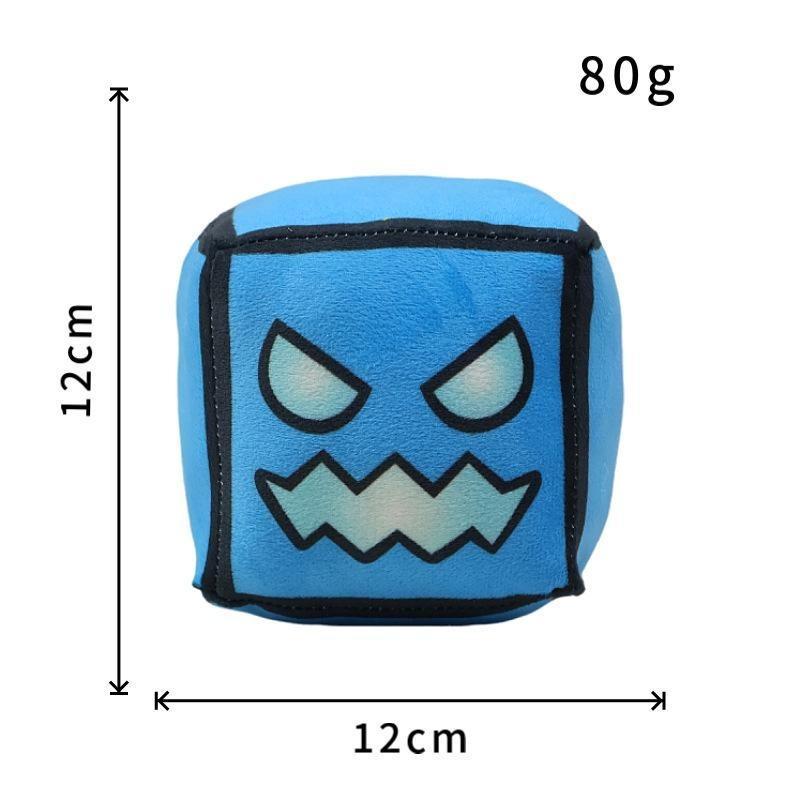 Soft Geometry Dash Cube Plush Toy Set, Cute Game Character Stuffed Plushies, Lovely Room Decor, Funny Birthday Holiday Presents for Children & Game Fans