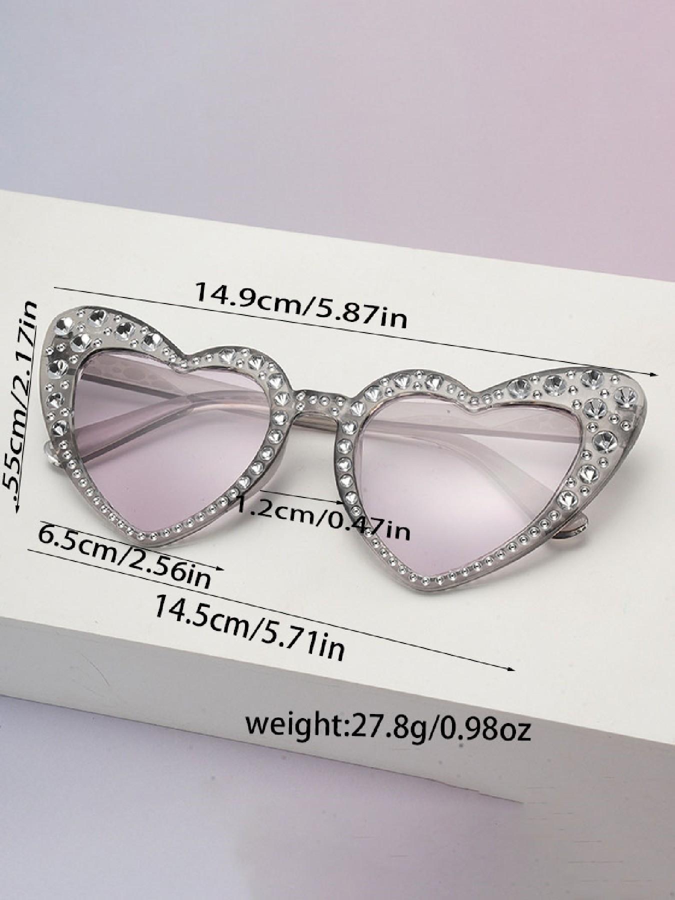 Women's Fashion Heart-Shaped Full Frame Glasses, Lightweight Luxury Style with Faux Pearls Design, Trendy Decorative Eyewear