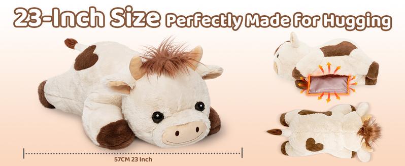 Removable Heating Pad – 5lb Weighted Mewaii Premium Plush, Microwavable & Freezable Stuffed Animal, Hot & Cold Cuddle Toy for Stress Relief