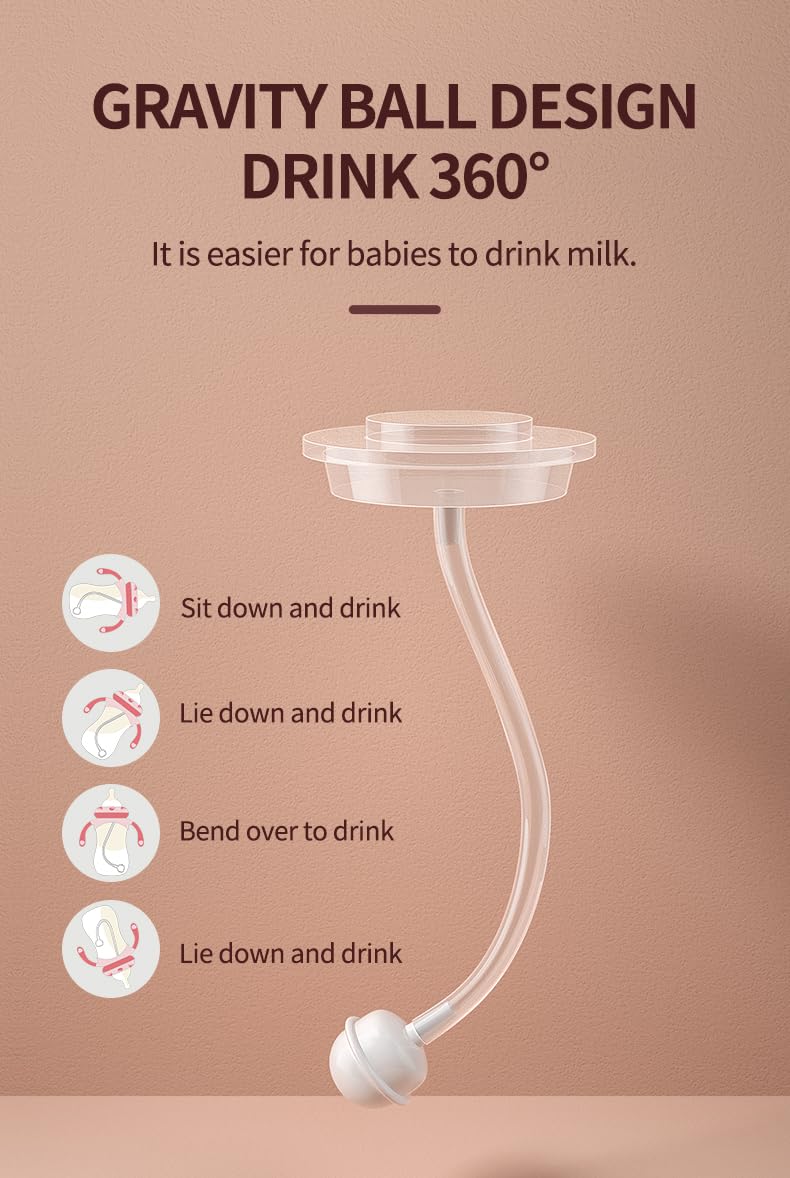 Oberni 9oz Anti-Colic Baby Bottles with Weighted Straw & Non-Slip Handle BPA-Free Silicone Nipple for Newborns 12+ Months Safe Feeding Oberni 9oz Anti-Colic Baby Bottles with Weighted Straw & Non-Slip Handle BPA-Free Silicone Nipple for Newborns 12+ Months Safe Feeding