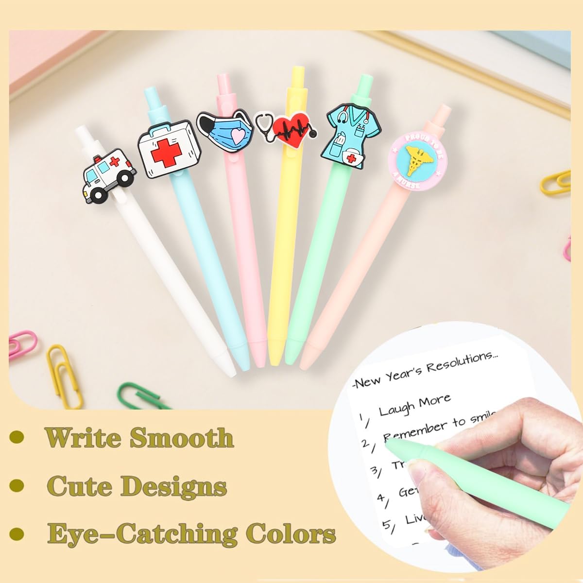 Cute Nurse Pens, Funny Pens for , CNA Accessories for Work,  Assistant Gifts, Nurse Gifts for Women,  Student Essentials,  Technician Accessories