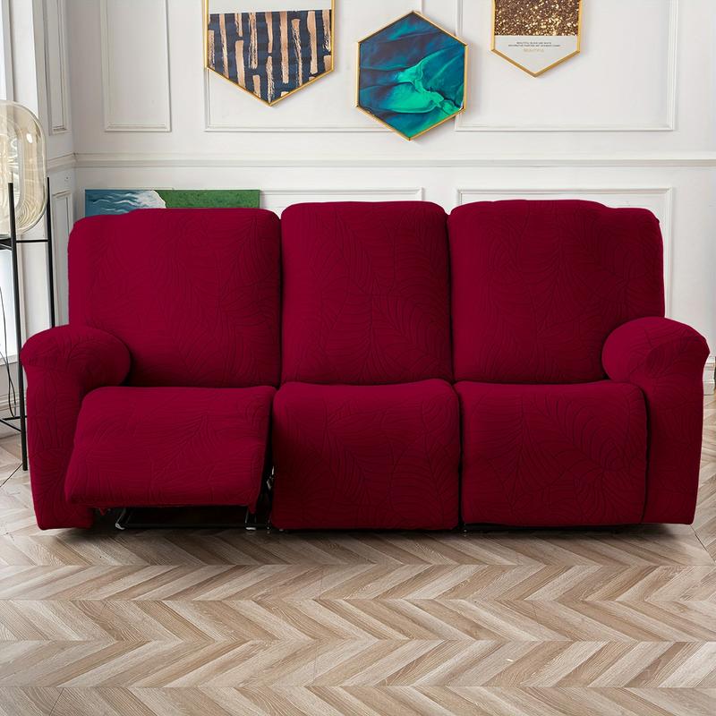 Recliner Sofa Covers Stretch Jacquard Couch Covers for Recliner Slipcovers 3 Cushion Soft Protector with Pocket Waterproof Fabric Non-Slip Design 8-Piece Set for Living Room #TikTokShopBlackFriday