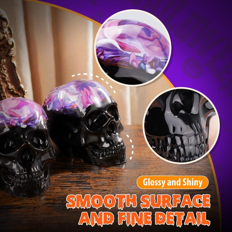 3D Skull Resin Molds, 4 Sizes Set of Skull Silicone Molds for Epoxy Resin, Candle Wax, Soap, Clay, Key Chain Casting, Ideal Halloween Home Decoration and Gifts - LET'S RESIN