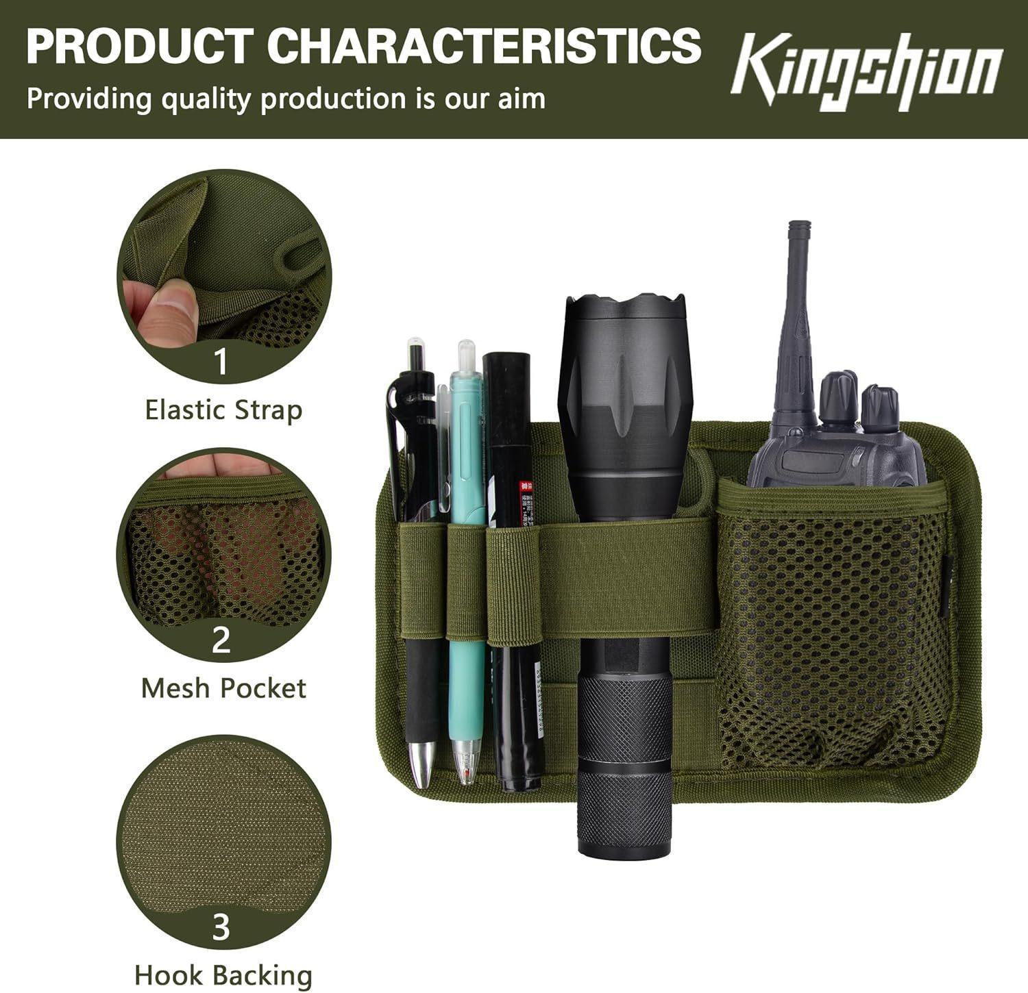 EDC Organizer Pouch - Tactical Modular Admin Pouch with Elastic Holders & Mesh Pocket, MOLLE Compatible for Tactical Vest & Backpack