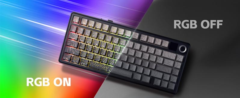 Aula F75 MAX Wireless Mechanical Keyboard with TFT Screen and Knob, Gasket Keyboard in 75% Layout, Hot Swappable Gaming Keyboard for PC/Mac/Linux