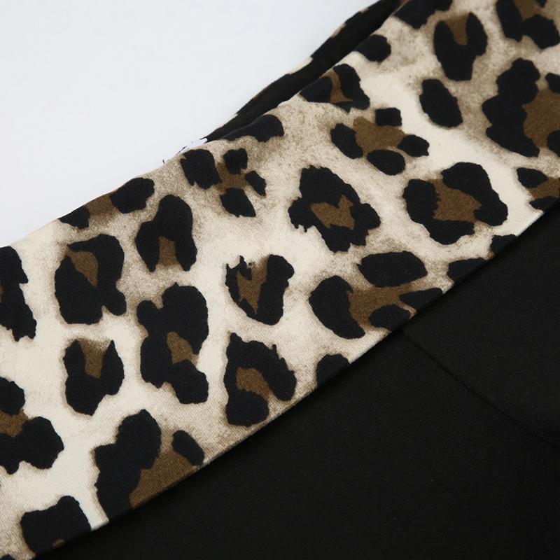 Women's Leopard Patchwork Print Flare Leg Pants, Casual Comfy Drop Waist Bell Bottom Trousers for Daily Wear, Women's Fall & Winter Bottoms, Casual Lounge Pant