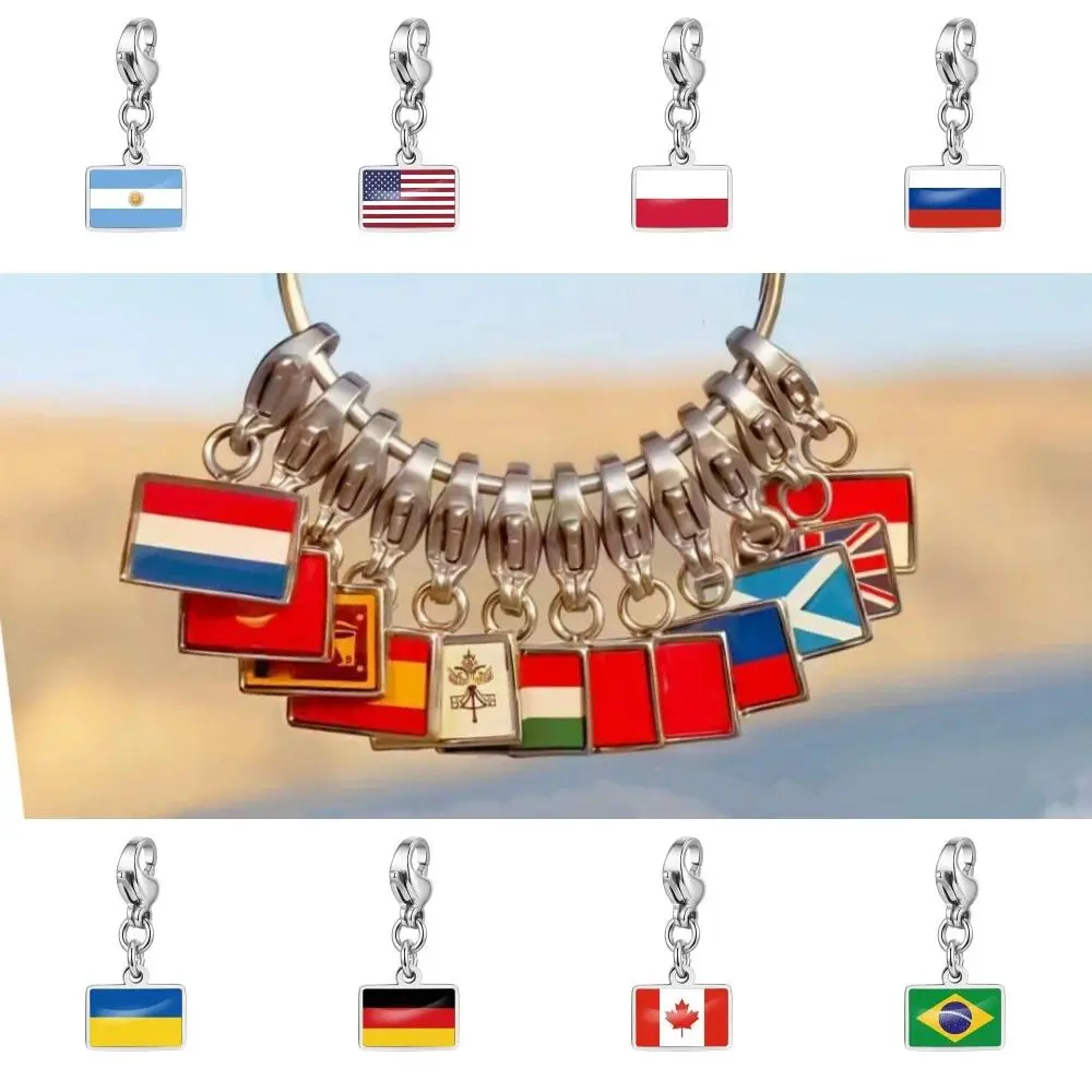 10mm Country Flag Charms Pendant Necklace Bracelet Keychain Bagchain Stainless Steel  Jewelry A Commemorative Gift For A Friend