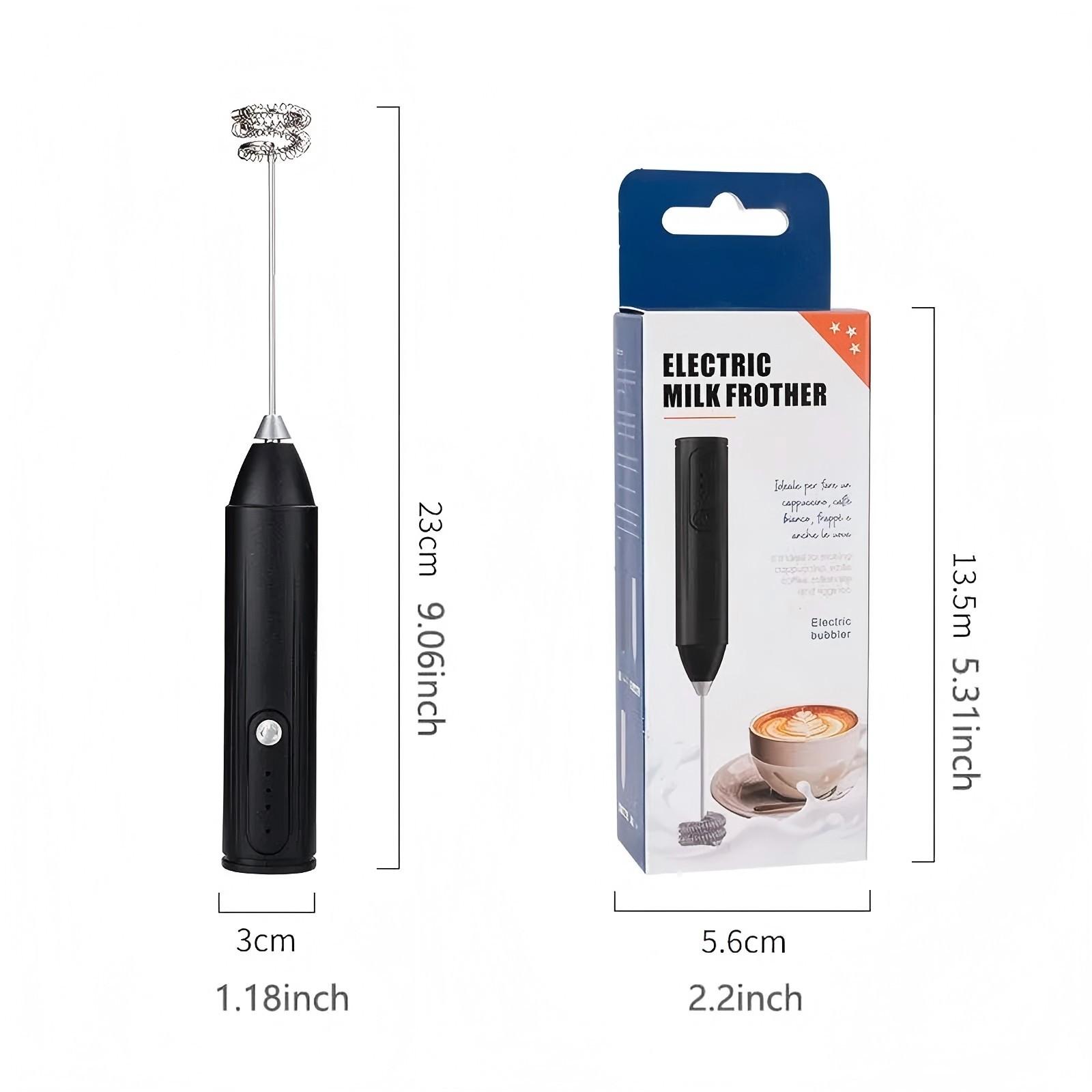 Electric Milk Frother, Handheld Electric Foam Maker, Stainless Steel Whisk Blender, Rechargeable for Coffee, Matcha, Latte, Cappuccino