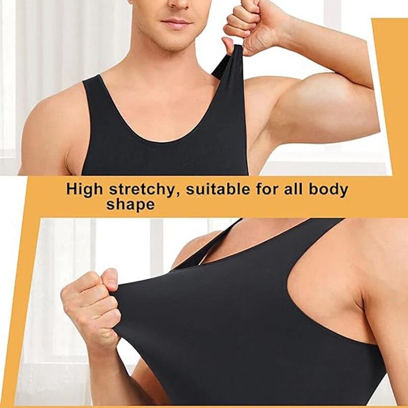 Tummy Control Bodysuit for Men, Compression Bodysuit, Sleeveless Body Shaper Underwear Seamless Abdominal Compression Bodysuit