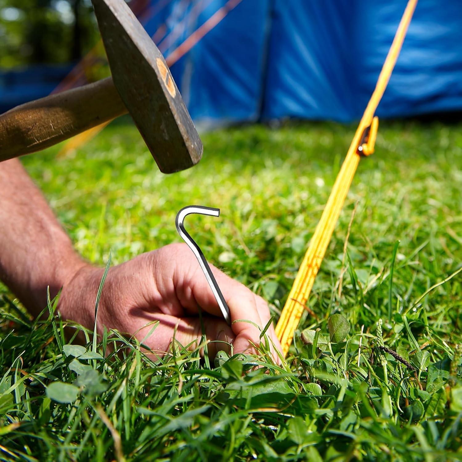 Lightweight Tent Pegs Campsite Ground Nails, 18cm Aluminum Alloy Shelter Tent Stakes, Durable & Portable Camping Accessory