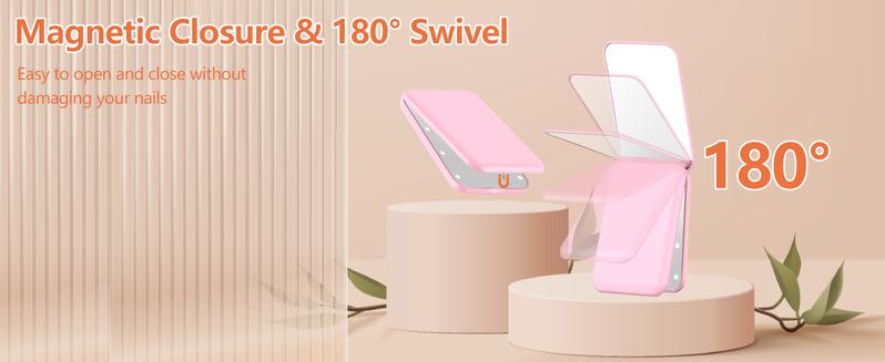 LED Pocket Mirror Travel Mirror with Light 1x/3x Magnification Compact Mirror LED Travel Mirror Lighted Compact Mirror Portable for Handbag, Purse, Pocket, LED Handheld 2 Sided Folding Mirror for Purse Gift