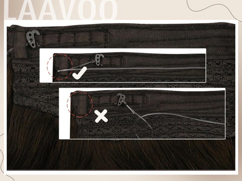 LaaVoo Wire Hair Extensions Real Human Hair Invisible Fish Line Hair Extensions TikTokShopBacktoSchool TikTokShopBlackFriday