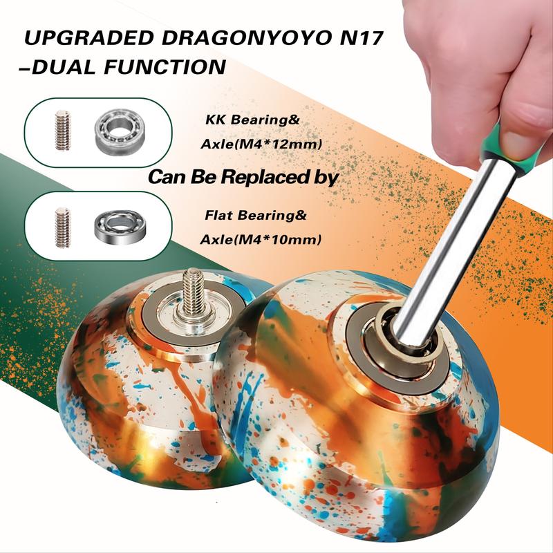 Beginner Long-Lasting Competition Yoyo Ball, Professional Aluminum Alloy Trick Yo-Yo, Advanced Sleep Training Toy for Kids & Adults