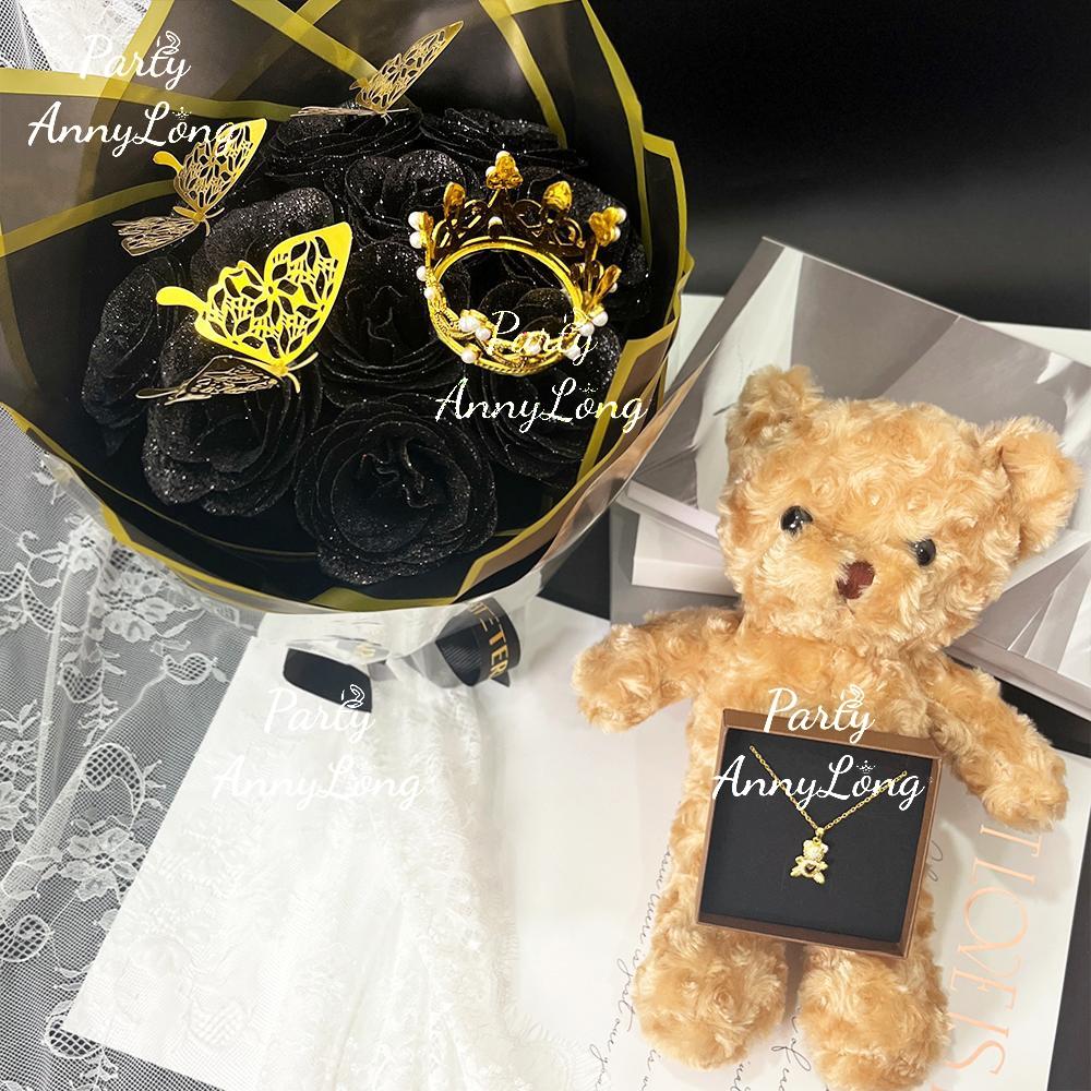 Glitter Rose Bouquet, 1 Count Eternal Artificial Rose Bouquet with No Assembly Required, Romantic Valentine's Day, Wedding, Anniversary and Engagement Gift, Glitter Rose Birthday and Christmas Gift, Artificial Roses Bouquet #TOP PICKS