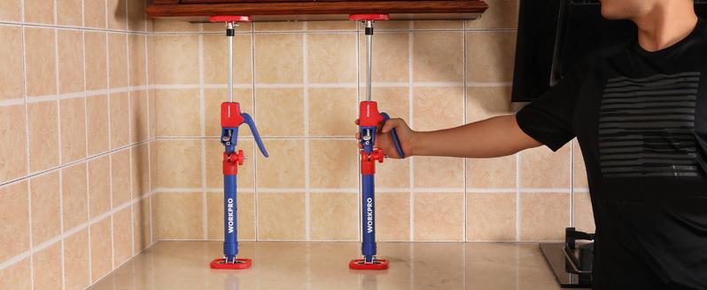 #JumpstartSale WORKPRO Cabinet Jack Support Pole, Steel Telescopic Quick Support Rod Adjustable 3rd Hand Support System with 154 lbs Capacity for Cabinet Jack, Drywall Jack& Cargo Bars, 2-Pack