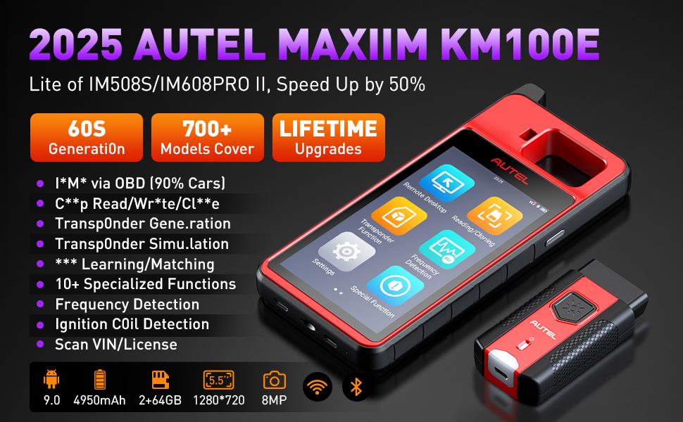2026 Autel MaxiIM KM100 Key FOB PROGRAMMING Tool 60s Key Generation IMMObilizer