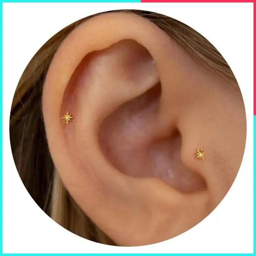 20G 18G 16G Titanium Flat Back Threadless Nose Stud Earrings, Tiny Hypoallergenic Piercing Jewelry for Cartilage Tragus Conch Helix