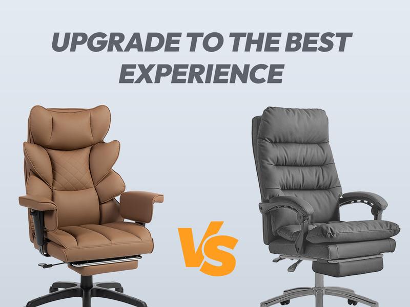 Dowinx Ergonomic Office Chair - Big & Tall Executive Desk Chair with Pocket Spring Lumbar Support, High-Back Adjustable Gaming Chair, Removable Footrest & 3D Armrests