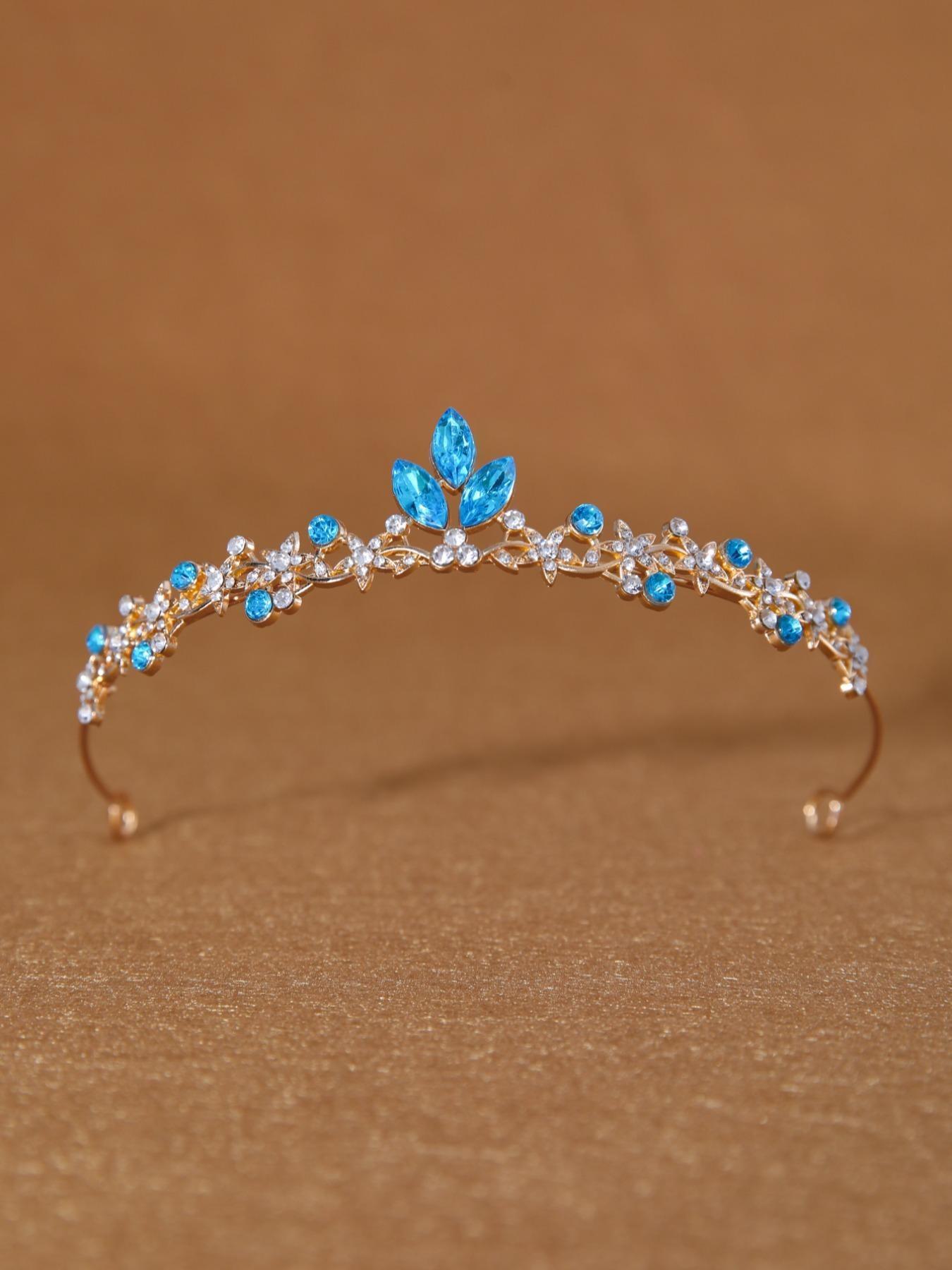 Colorful Crystal Bridal Crown, Multi-Color Rhinestone Wedding Headpiece, Elegant Princess Hair Accessory for Proms, Parties, Daily Wear