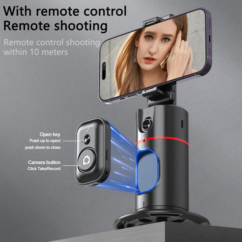 Auto Face Tracking Tripod for Phone,No App Required, 360° Rotation Stand Holder for Video Recording for Influencer Content Creator Vlogging Kit AI Phone Gimbal Stabilizer