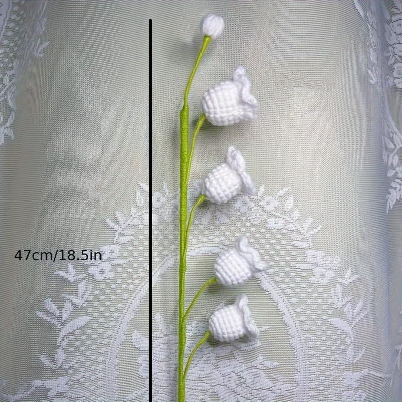 Handcrafted Crochet Flower Bouquet Set - Artificial Lilies, Carnations, Tulips & Forget-Me-Nots - Fabric Floral Arrangement for Christmas, Graduation, & All Seasons Decor - Tabletop Display