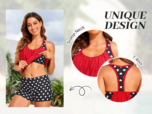 Tempt Me Women Tankini Swimsuits with Shorts - Two Piece Tummy Control Bathing Suit Racerback Sporty Swimwear 2026 Tempt Me Women Tankini Swimsuits with Shorts - Two Piece Tummy Control Bathing Suit Racerback Sporty Swimwear 2026