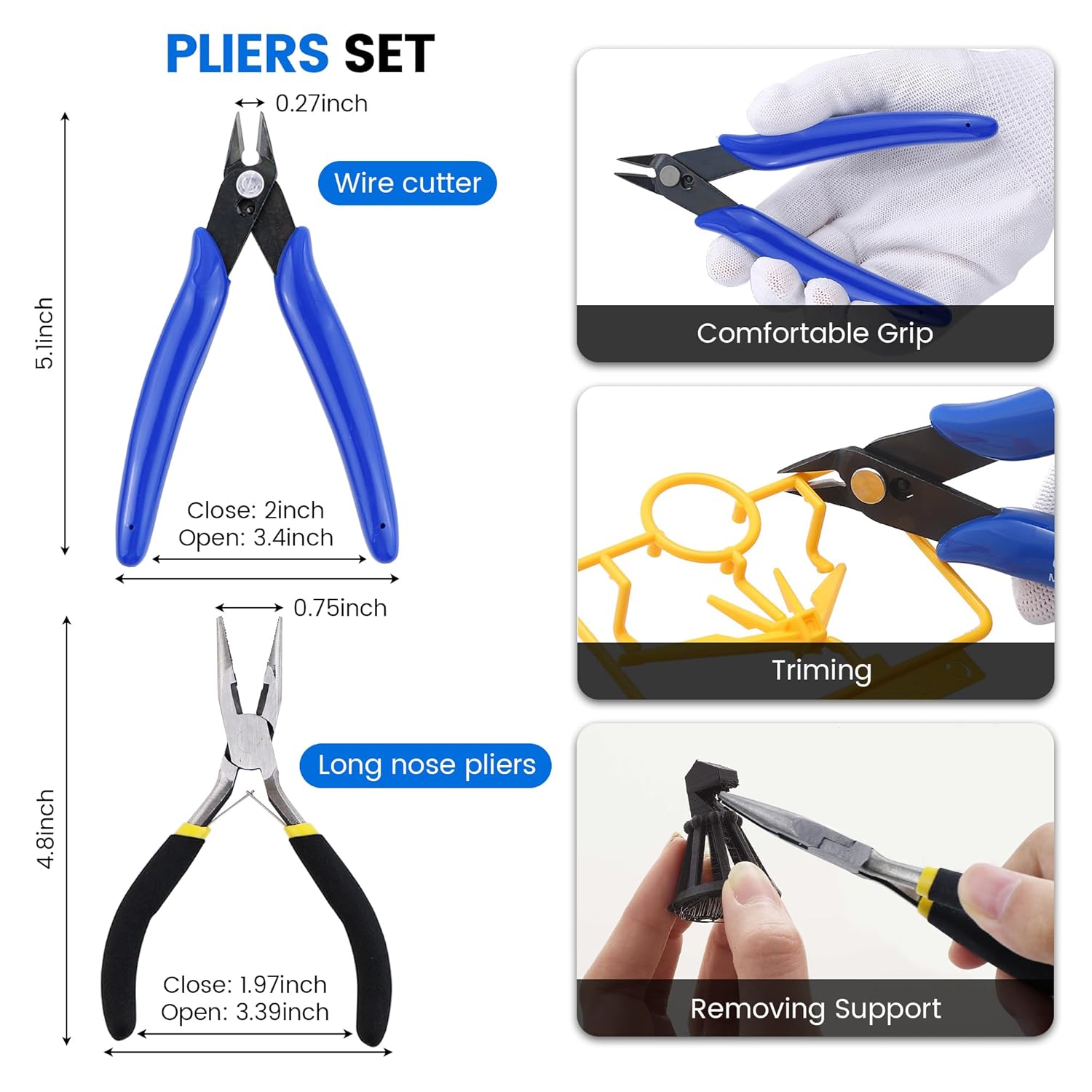 45 count Printer Tool Kit, Printer Accessories Includes Nozzle Cleaning Kit, Deburring Tool, Files, Pliers, Removal Scrapers Suitable for Print Removing, Cleaning, Finishing 45 count Printer Tool Kit, Printer Accessories Includes Nozzle Cleaning Kit, Deburring Tool, Files, Pliers, Removal Scrapers Suitable for Print Removing, Cleaning, Finishing