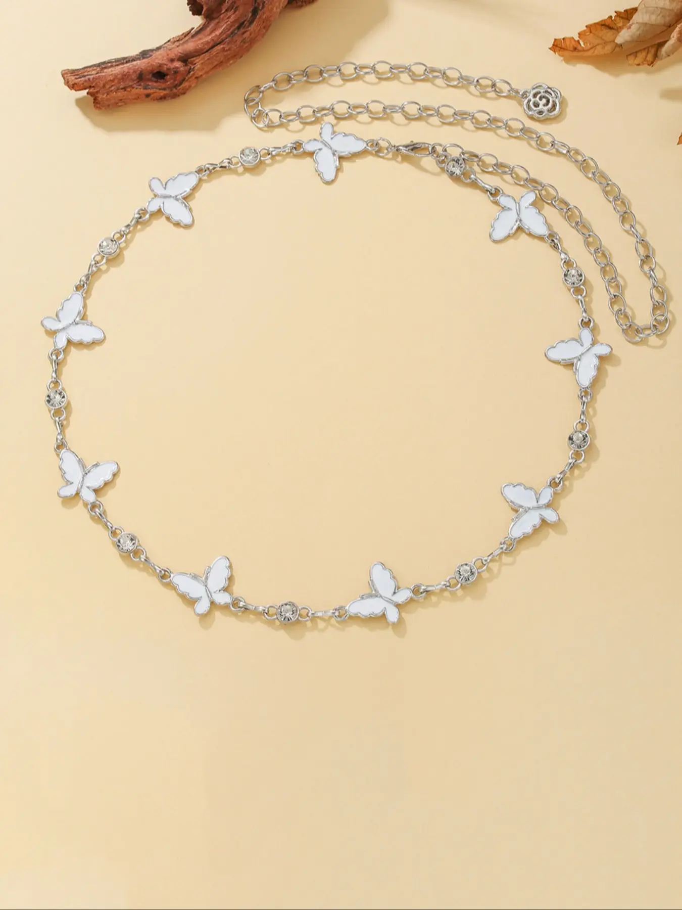 Sweet Cool Girl Butterfly Metal Chain Waist Belt, Fashion Minimalist Style, Unique Design Accessory, Cute Belt
