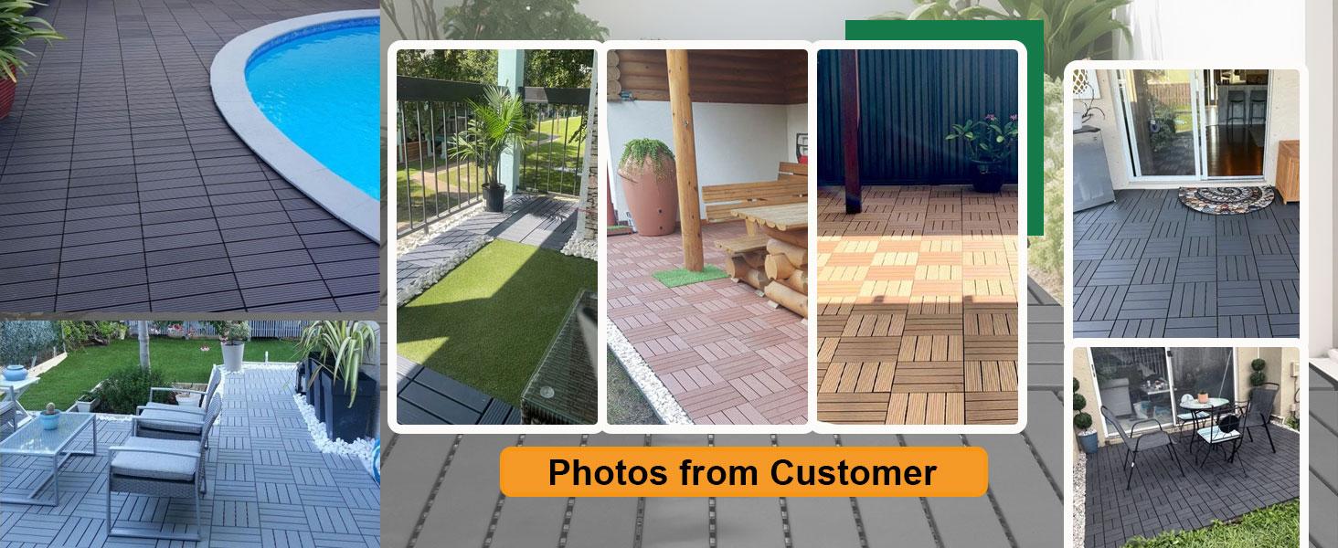 Interlocking Deck  (24 PCS), 24x12 Inches Waterproof Outdoor Patio Flooring, Easy Snap Balcony Floor  for Garden, Poolside, Backyard, Pathway, Indoor Use, foam marble tiles wpc frameless shower door Reinforced Garage Screen
