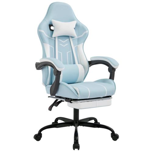 【Bellemave】Gaming chair, Computer chair Ergonomic chair with footrest Office chair Ergonomic computer chair with lumbar backrest Blackgray