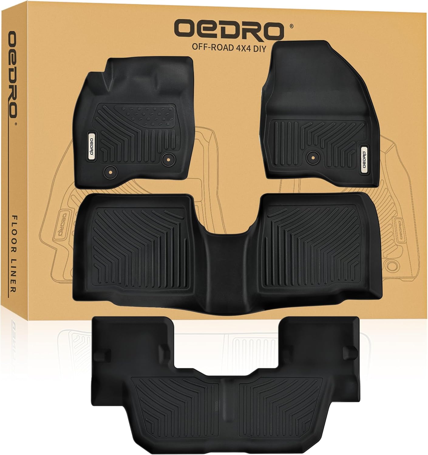 OEDRO Floor Mats Fit for 2015-2019 Ford Explorer Without 2nd Row Center Console, Includes 1st 2nd and 3rd Row Full Set Liners OEDRO Floor Mats Fit for 2015-2019 Ford Explorer Without 2nd Row Center Console, Includes 1st 2nd and 3rd Row Full Set Liners