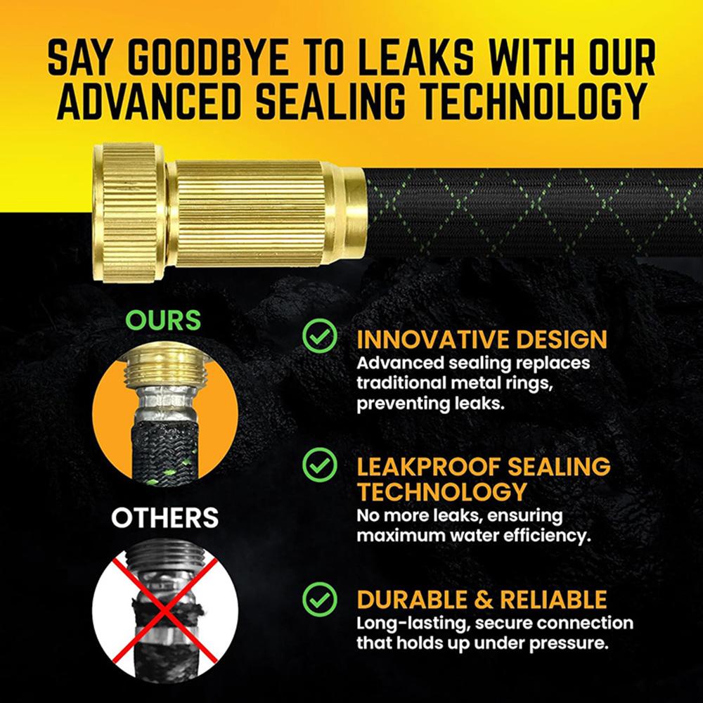 100FT Heavy Duty Garden Hose, 100FT Durable Garden Hose, High-Pressure 8-way Spray Nozzle, 3/4 Inch Solid Brass Fittings, Water Hose for Outdoor Watering Gardening Supplies 50FT/75FT/100FT