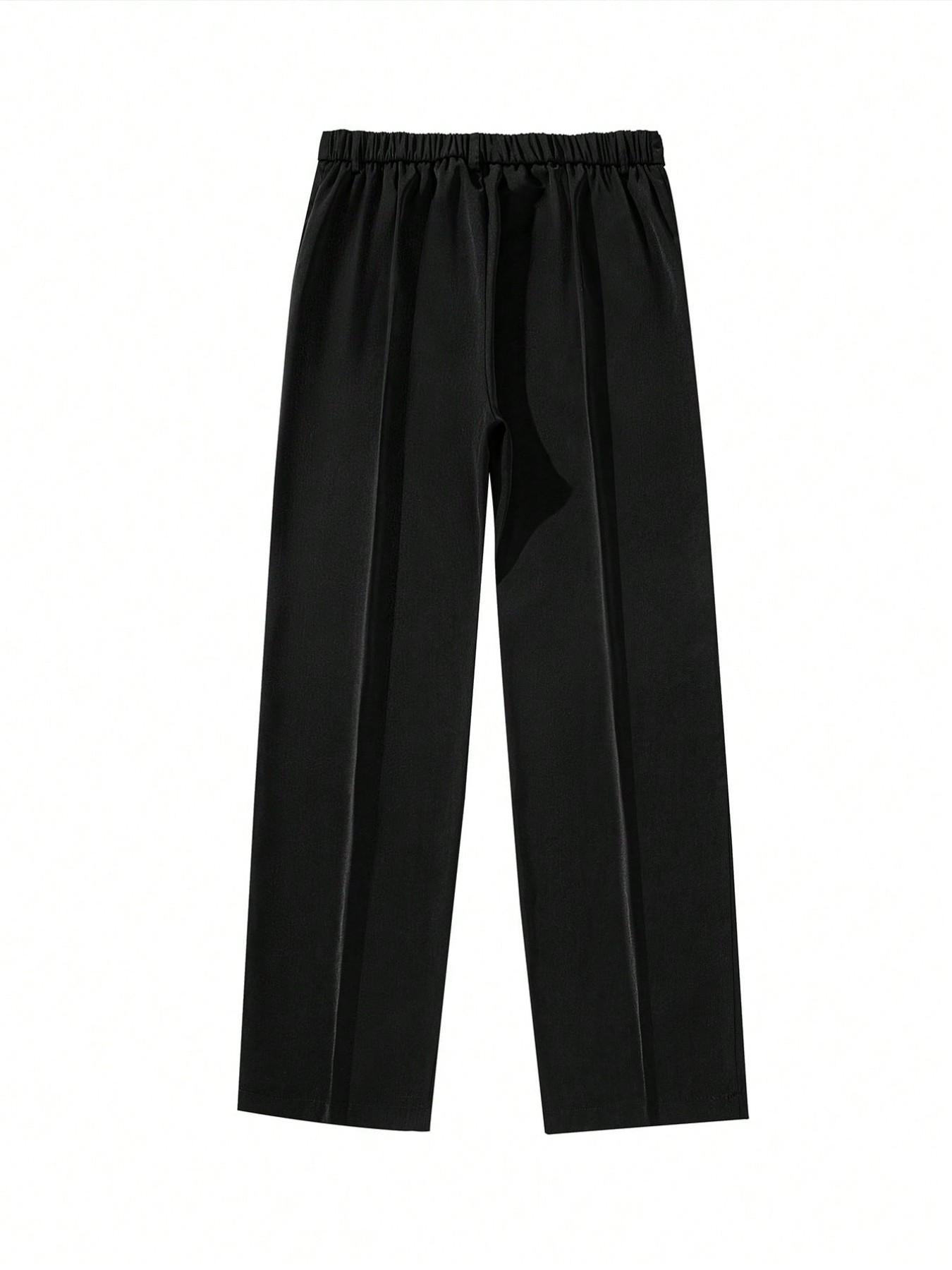 Men's Pleated Wide Leg Suit Pants, Formal Wear, Casual Loose Fit, Business & Street Style, Mid Waist, Drawstring Waist, Adjustable Pants, All Seasons