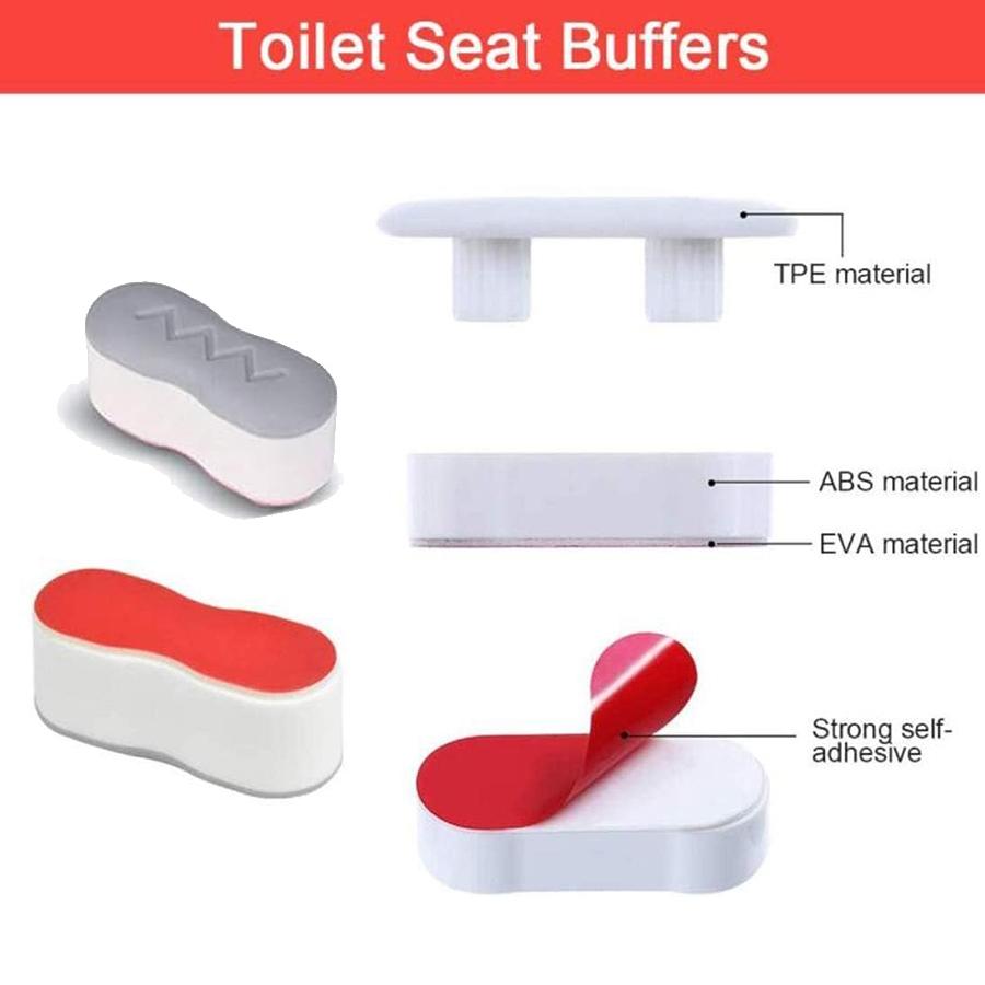4Pcs Non-Slip Toilet Seat Protector Cushions, Adhesive Pads for Bidet, Elderly Support & Pregnancy Safety