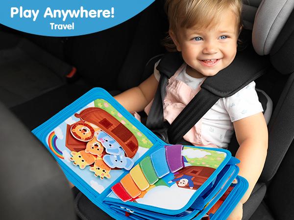 hahaland Noah's Ark Toy Busy Board for Toddlers 1-3 - Sensory, Montessori  Play Toy for Boys and Girls - Baptism Gift for 1-3 Year Olds Developmental Toy Birthday Gift.