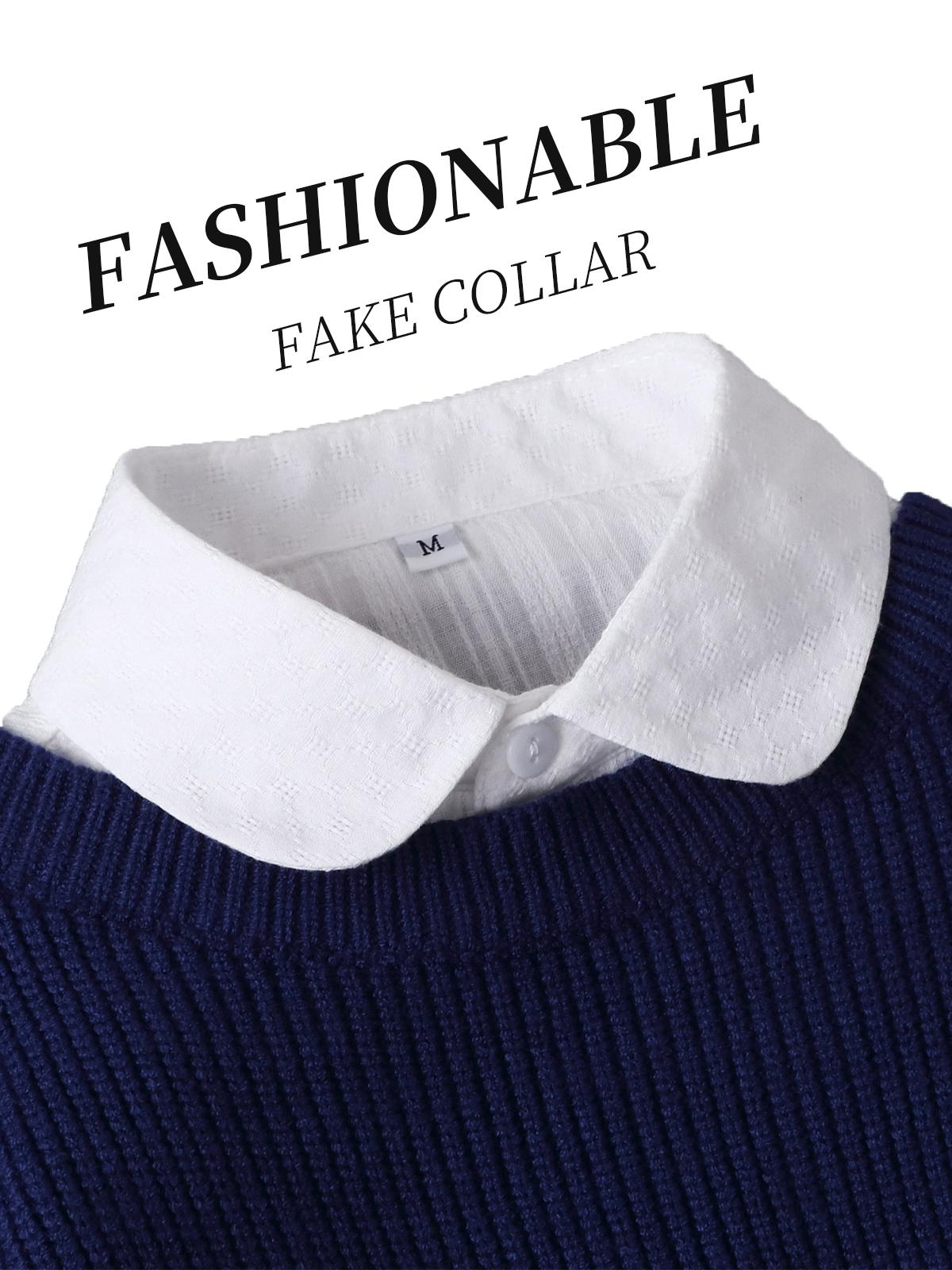 Ladies' fake collar set with a pure cotton round collar. It is available in various size specifications, including M, L, XL and 2XL. It can be matched with all kinds of coats and is suitable for wearing on various daily occasions.