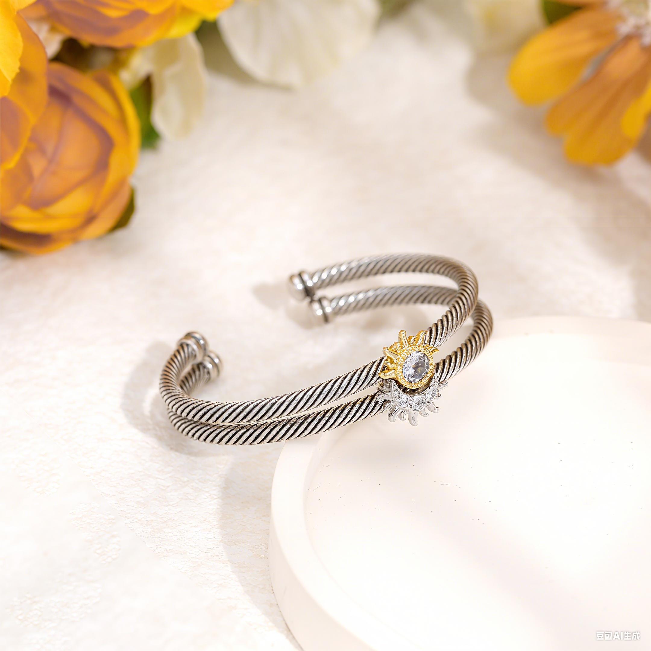 Mother Daughter Gift, Friendship Style | Aprilery Sun Moon Bracelet Set Stackable Bracelet for Women Sparkling Gold Sun Ring/Moon Bracelet Bracelet Matching Bracelet