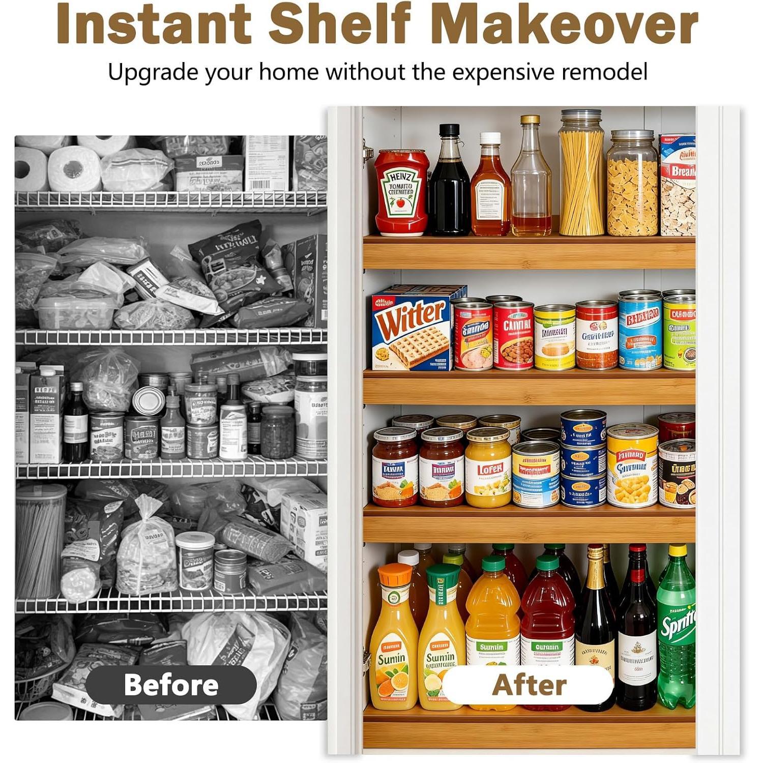 Solid Carbonized  Wire Shelf Covers for Wire Shelving, Wire Rack Covers for Pantry Shelves, Tool-Free &  (5pcs, 30" W x 16" D)